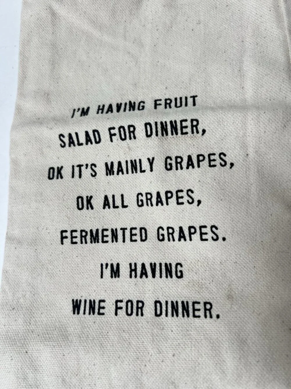 New Sugarboo Designs Co Wine For Dinner Gift Bag Drawstring Linen